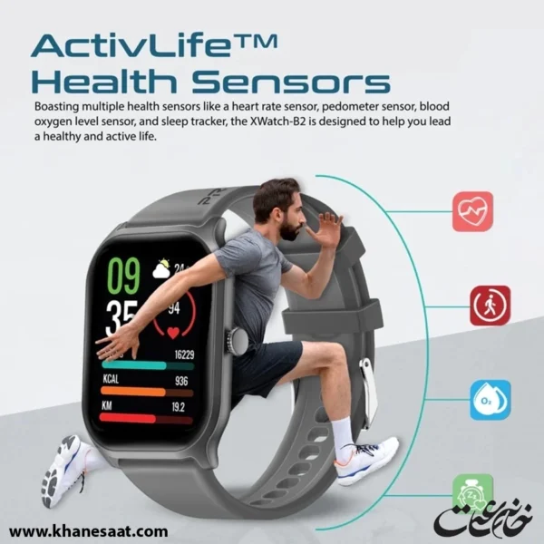 ساعت هوشمند پرومیت مدل XWATCH-B2.GRAPHITE
