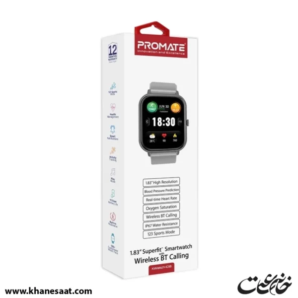 ساعت هوشمند پرومیت مدل XWATCH-C18.GRAPHITE