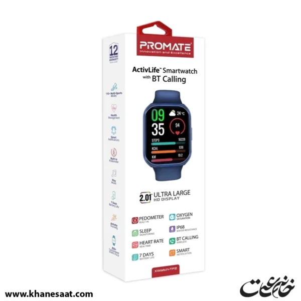 ساعت هوشمند پرومیت مدل XWATCH-TF2.BLUE